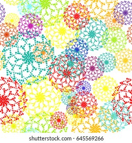 Seamless background of abstract multicolored circles. Vector