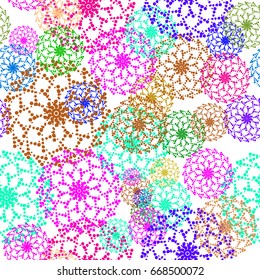 Seamless background of abstract multicolored circles. Vector