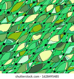 Seamless background with abstract ocean ornament. Geometric waves  pattern