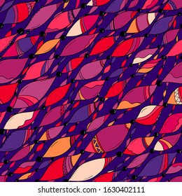 Seamless background with abstract ocean ornament. Geometric waves  pattern