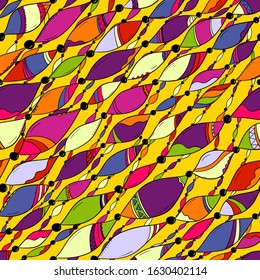 Seamless background with abstract ocean ornament. Geometric waves  pattern
