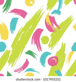 Seamless background with abstract ornament. Pattern painted with a dry brush.