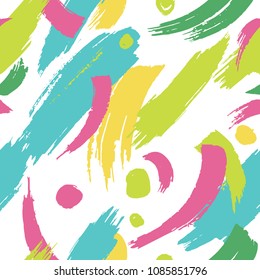 Seamless background with abstract ornament. Pattern painted with a dry brush.