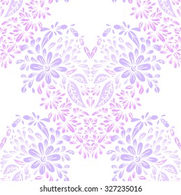 Seamless background. Abstract ornamental pattern with floral elements. Vector illustration.