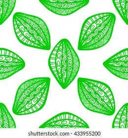 Seamless background with abstract ornamental shapes. Vector illustration.