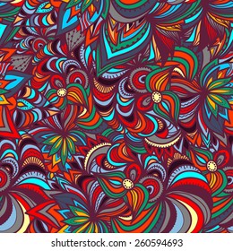 Seamless background with abstract ornaments, vector illustration. 