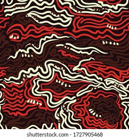 Seamless background. Abstract pattern, lines and spots.  Scandinavian style. Background design for paper, textile, fabric, ceramics, tile. Vector graphics.