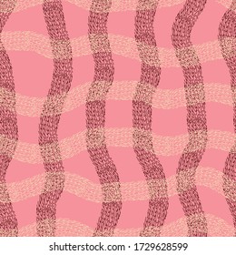 Seamless background. Abstract pattern, lines and spots.  Scandinavian style. Background design for paper, textile, fabric, ceramics, tile. Vector graphics.