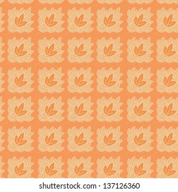 Seamless background, abstract pattern of repetition leaves silhouettes. Vector