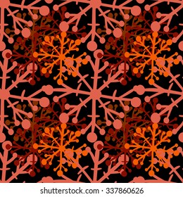 Seamless background. Abstract pattern with snowflakes. Vector illustration.