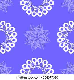 Seamless background. Abstract pattern with stylized snowflakes. Vector illustration.