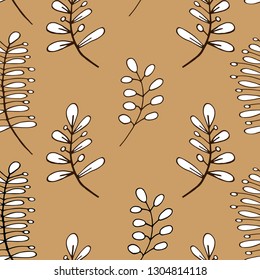 Seamless background of abstract plant branches.