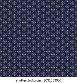 Seamless background with abstract plants on dark blue backdrop. Repeated decorative design. Vector illustration.