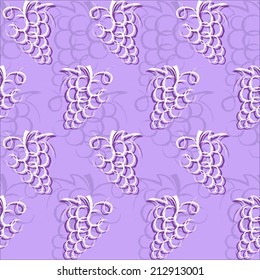 Seamless background with abstract purple grape fruit,drawing sketch style. illustration vector