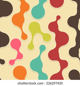 Seamless background with abstract shapes in retro colors
