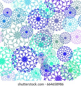 Seamless background of  abstract snowflakes. Vector