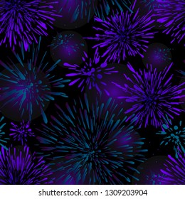 Seamless background with abstract spots. Colorful  festive fireworks seamless pattern design. A new texture for your design,wrapping paper, wallpaper, fabric, textile.