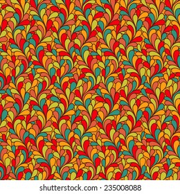 Seamless background in abstract style red, green, orange and brown 