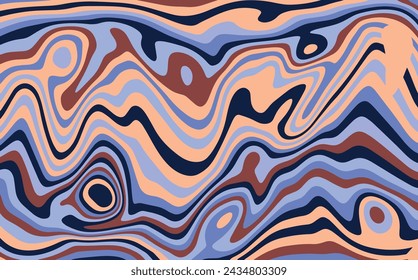 Seamless background abstract texture with wavy lines. Liquid line effect. Marble multi-colored texture.  Optical effect illusion of movement.