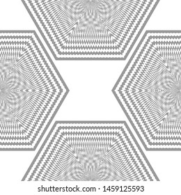 Seamless background of abstract twisted zigzag shapes.