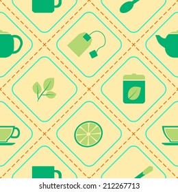 seamless background with accessories for tea