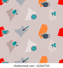 seamless background with accessories for tea
