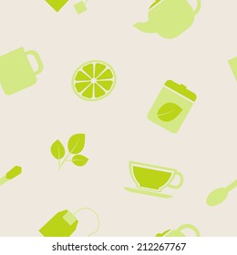 seamless background with accessories for tea