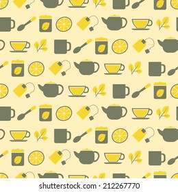 seamless background with accessories for tea