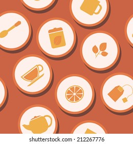 seamless background with accessories for tea