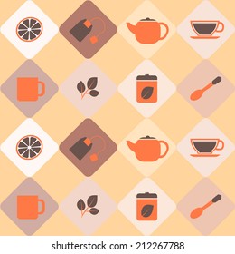 seamless background with accessories for tea