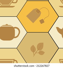 seamless background with accessories for tea