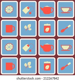 seamless background with accessories for tea