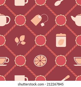 seamless background with accessories for tea