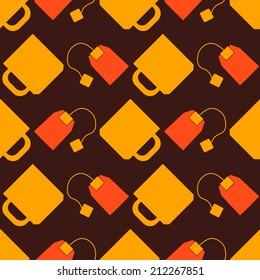 seamless background with accessories for tea