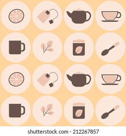 seamless background with accessories for tea