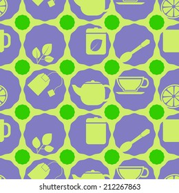 seamless background with accessories for tea