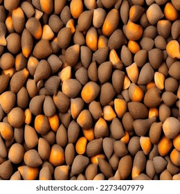 Seamless background of acorns in the form of a square, vector eps 10