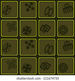 seamless background with adinkra symbols