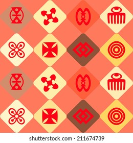 seamless background with adinkra symbols