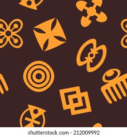 seamless background with adinkra symbols