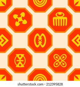seamless background with adinkra symbols