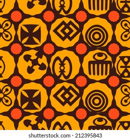 seamless background with adinkra symbols