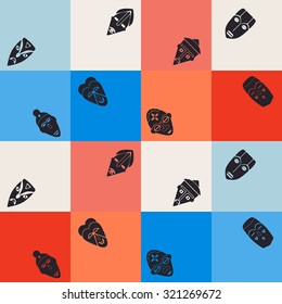 Seamless background with African ritual masks for your design