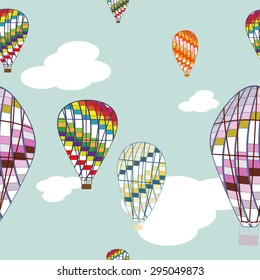 seamless background with air balloon