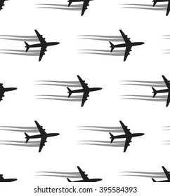 Seamless background with aircrafts