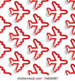 Seamless background with airplane.