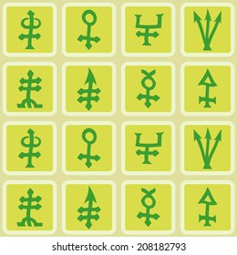 Seamless background with alchemical symbols