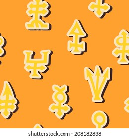 Seamless background with alchemical symbols