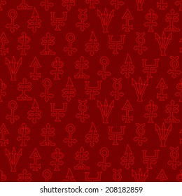 Seamless background with alchemical symbols