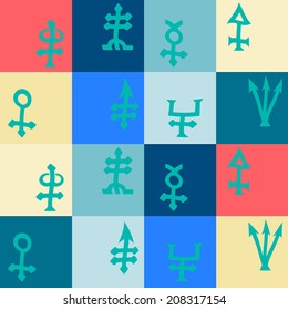 Seamless background with alchemical symbols